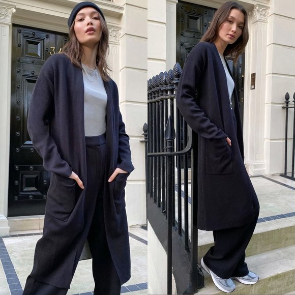 Aritzia Sweaters - Aritzia Babaton Lance Cardigan Double-faced wool linen blend, Black, L, Academia